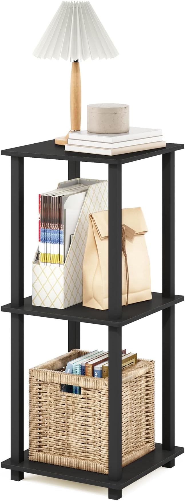 Furinno SIMPLISTIC Side Table Set of 2, 2-Tier Square Modern End Table - Image 5