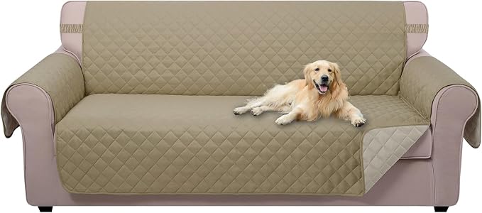 U-NICE HOME Large Sofa Cover Reversible Couch Cover, Light Camel/Beige | by U-NICEHOME