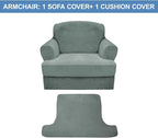 CUCRAF T Cushion Sofa Cover 2 Piece Armchair Slipcovers, Soft Thick Velvet - Image 5