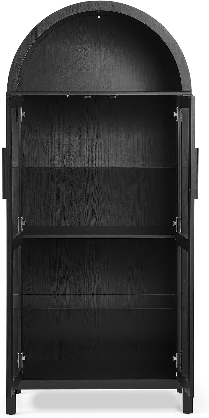 67" Black Tall Display Cabinet - Image 7