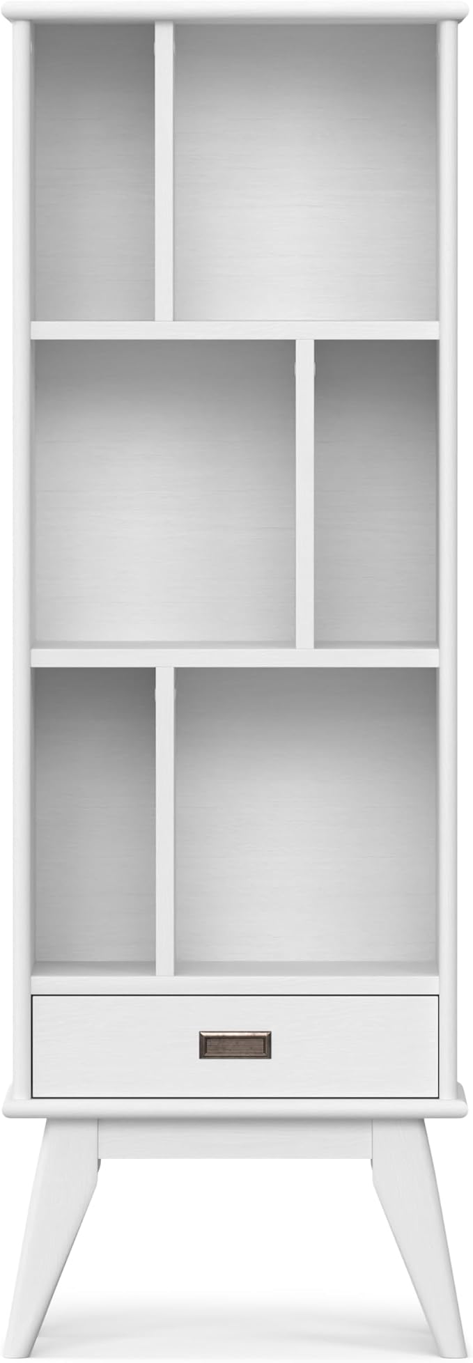 SIMPLIHOME Draper Solid Hardwood 64 inch x 22 inch Mid Century Modern Bookcase - Image 6