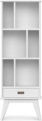 SIMPLIHOME Draper Solid Hardwood 64 inch x 22 inch Mid Century Modern Bookcase - Image 6