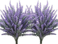CATTREE Fake Flowers Lavender for Decoration, Flocked Plastic Faux Flower Artificial Plants Outdoor Bundle Wedding Bouquet Indoor Home Kitchen Table Centerpieces Arrangements Christmas Decor 8 Pcs by CATTREE