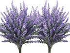 CATTREE Fake Flowers Lavender for Decoration, Flocked Plastic Faux Flower Artificial Plants Outdoor Bundle Wedding Bouquet Indoor Home Kitchen Table Centerpieces Arrangements Christmas Decor 8 Pcs by CATTREE