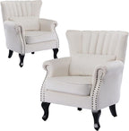 Velvet Accent Chairs Set of 2 by DMFurniture