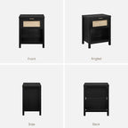 SICOTAS Rattan Nightstand, Farmhouse Night Stands - Image 9