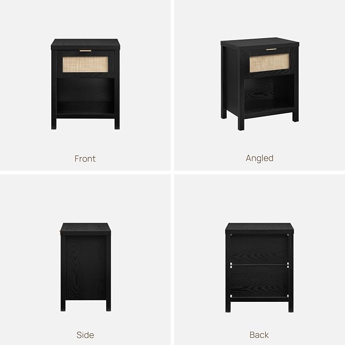 SICOTAS Rattan Nightstand, Farmhouse Night Stands - Image 9