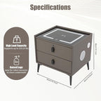Smart Nightstand with Charging Station, Adjustable LED, USB Ports, Fingerprint - Image 2