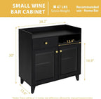 COCO DESIGN Small Bar Cabinet, Farmhouse Buffet Coffee Sideboard - Image 2