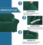 H.VERSAILTEX Rich Velvet Stretch 2 Piece Cover Chair Slipcover Sofa Cover - Image 3