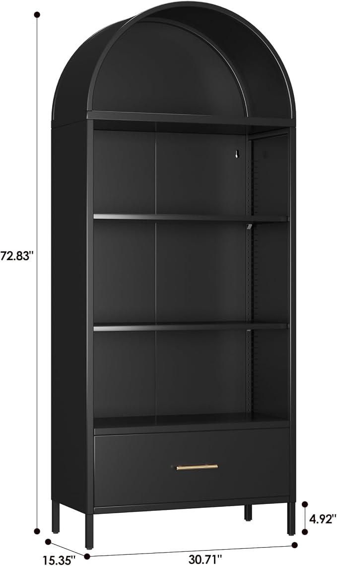 VEXPOR 73" Tall Arched Bookcase - Image 2