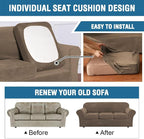 H.VERSAILTEX Modern Velvet Plush 4 Piece High Stretch Sofa Slipcover Sofa Cover - Image 6