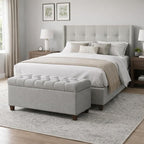 Homepop Home Decor Tufted Ainsley Button Storage Ottoman Bench - Image 2
