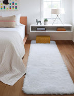 White Runner Rugs for Bedroom Living Room, Fluffy 2x6 Bedside Soft Area Rug | - Image 8