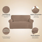 Easy-Going Stretch 4 Seater Oversized Sofa Couch Cover Camel | 1-Piece Extra - Image 4