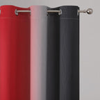 Red and Black Ombre Blackout Bedroom Curtains 54 Inch Long | Room Darkening - Image 4