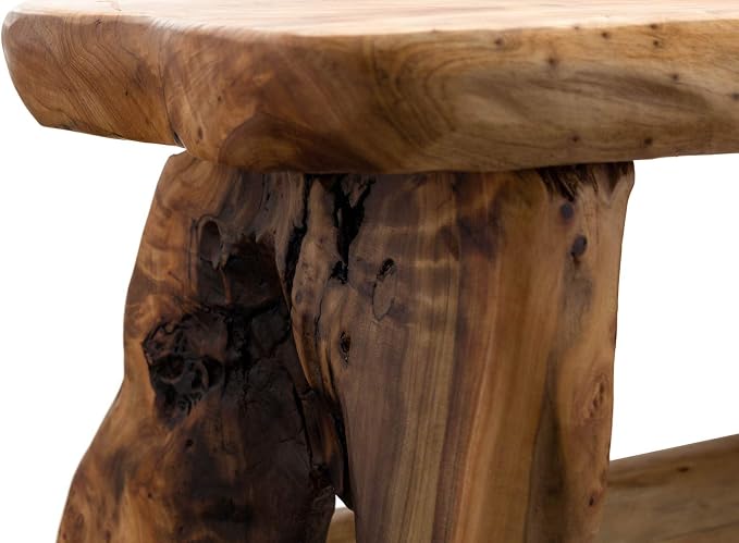 Natural Edge Cedar Wood Tree Stump Indoor/Outdoor Stool, Garden Bench, Night - Image 5