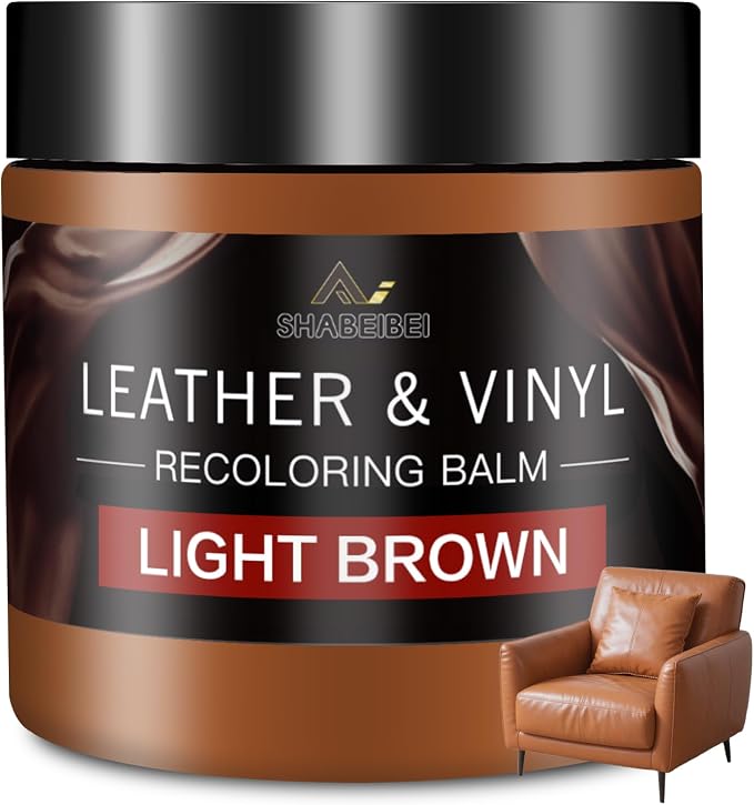 Leather Recoloring Balm and Scratch Repair Kit, Light Brown Leather Restorer by SHABEIBEI