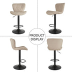 Nalupatio Modern Bar Stools Set of 2, Adjustable Faux Leather Upholstered - Image 7