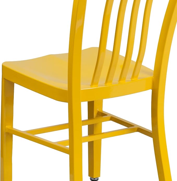 Flash Furniture Commercial Grade Yellow Metal Indoor-Outdoor Chair - Image 6
