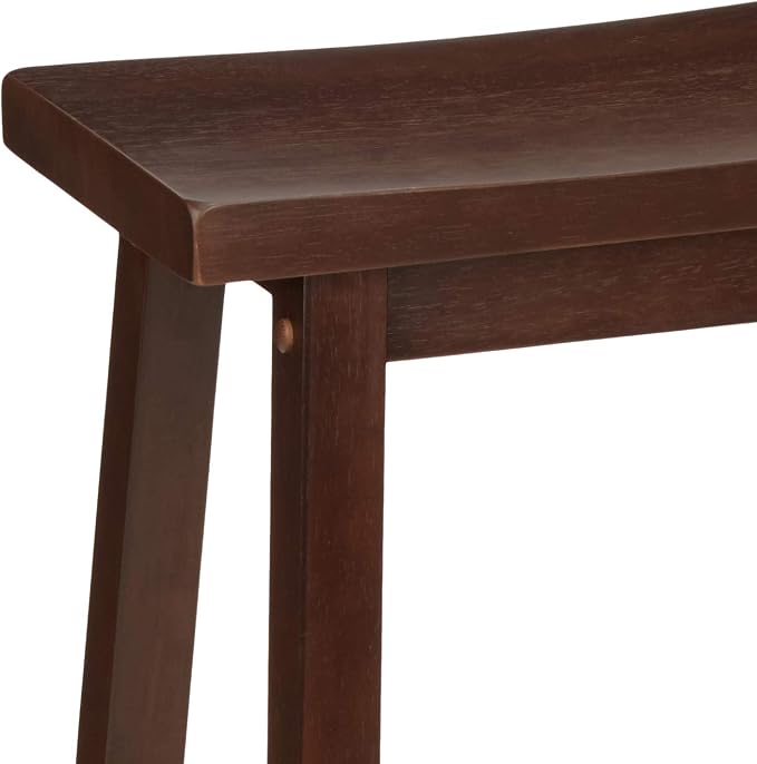 Amazon Basics Solid Wood Saddle-Seat Counter Height Bar Stools - Image 7