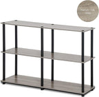 Furinno TURN-N-TUBE Storage Shelves, 3-Tier 47.4 Wide Book Shelf, Corner Shelf - Image 3