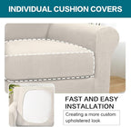 Turquoize 2 Piece Chair Covers for Living Room Armchair Couch Cover - Image 5