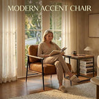 Ya-Home Mid-Century Accent Chair, Soft Armchair PU Leather Lounge Chair - Image 4