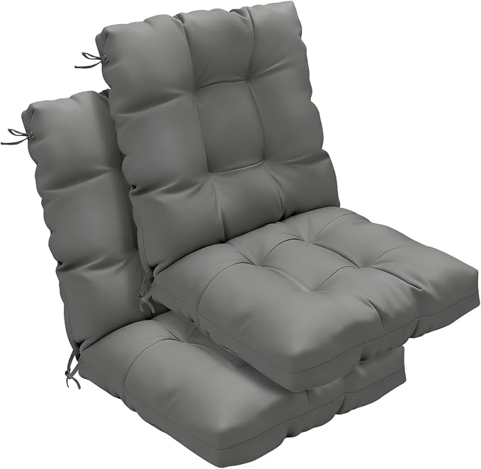 Outdoor Chair Cushions Set of 2, High Back Soft Seat Pad by zanwuhwyd