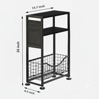 Skinny Side Table with Storage, 3 Tier Slim Side Tables - Image 2