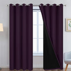 Yakamok Dark Purple 100% Blackout Curtains 96 Inches Long 52" Wide 2 Panels | by Yakamok