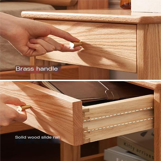 NightStand/Sofa Table Chinese Style Solid Wood Bedside Table Modern Minimalist - Image 6