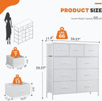Sweetcrispy 9-Drawer Fabric Dresser Storage Tower - Image 3