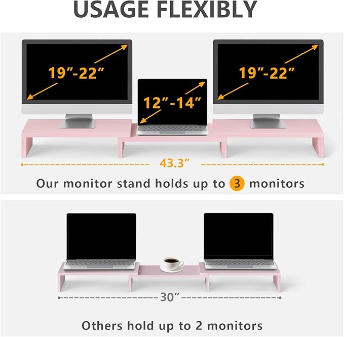 TAVR Dual Monitor Stand Riser, Computer Monitor Stands - Image 5