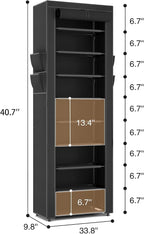 LANTEFUL Narrow Shoe Rack with Cover 10 Tier Tall Shoe Rack Organizer Large - Image 3