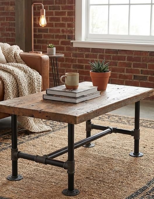 28'' x 14'' H-Shape Industrial Pipe Table Leg Set - Image 7