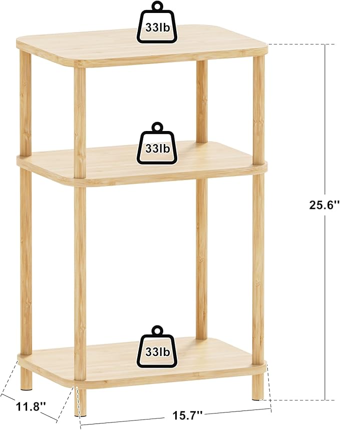 Bamboo End Table, Side Table for Small Space - Image 3