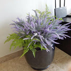 CATTREE Fake Flowers Lavender for Decoration, Flocked Plastic Faux Flower Artificial Plants Outdoor Bundle Wedding Bouquet Indoor Home Kitchen Table Centerpieces Arrangements Christmas Decor 8 Pcs - Image 5