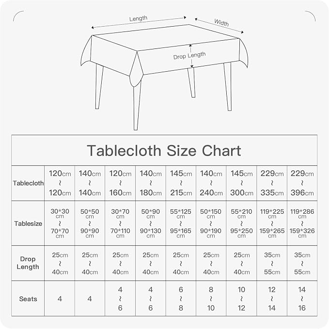 BALCONY & FALCON Rectangle Tablecloth Washable Wrinkle Resistant and Water - Image 6