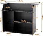 L-Shaped Home Bar Unit with Power Outlet, 4-Tier Corner Liquor Bar Cabinet with - Image 2
