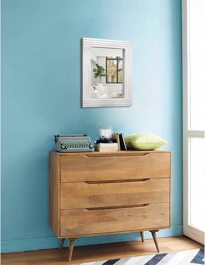 Wood Mirror Rectangular Framed Rustic Vintage Mirrors Decor Farmhouse Bedroom - Image 4