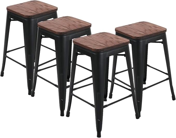HAOBO Home 26" Backless Metal Counter Stool Height Bar Stools Barstools - Image 6
