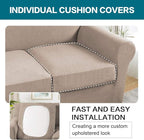 Turquoize 4 Piece Sofa Covers for 3 Cushion Couch Sofa Slipcover Soft Couch - Image 5