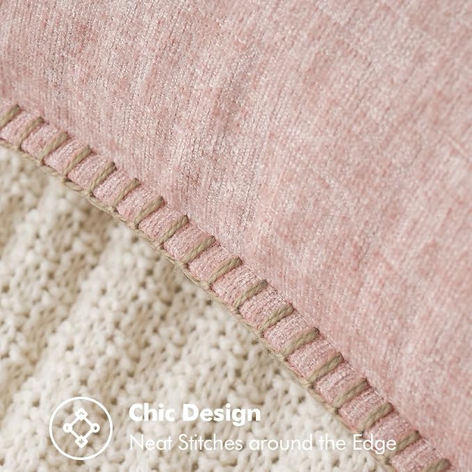 MIULEE Decorative Couch Throw Pillow Covers 18x18 Inch Pink 2 Pack | Farmhouse - Image 2