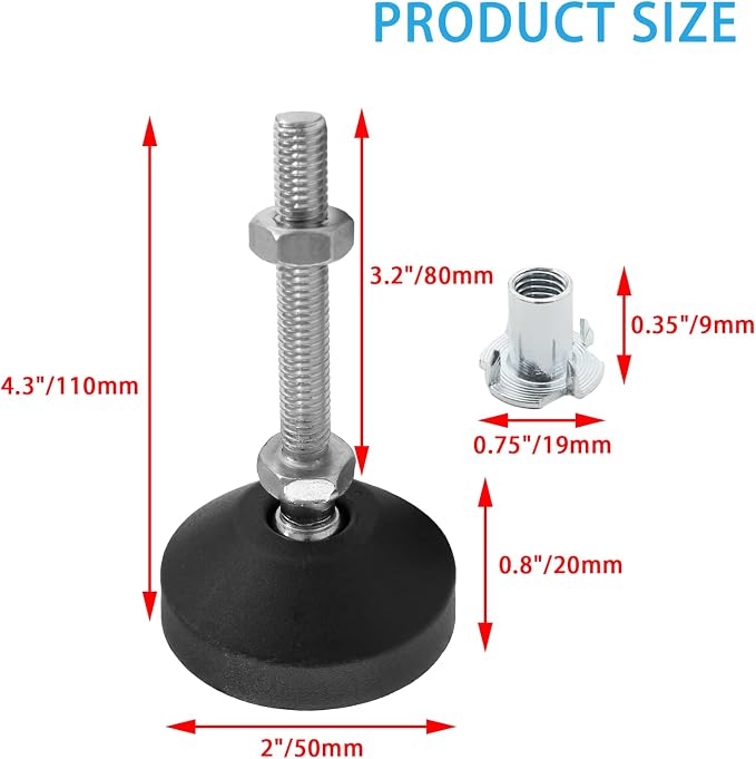 Luomorgo 4 Pcs M8 Leveling Feet - Image 2