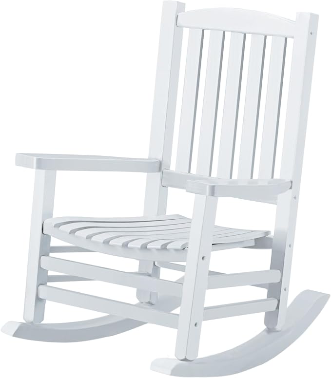 Hupmad Wooden Rocking Chair Outdoor Oversized Porch Rocker Chair, Patio Wooden by Hupmad