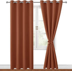 Fall Blackout Curtains for Bedroom, 52 x 84 Inches Long Burnt Ochre | Thermal - Image 8