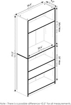 Furinno Jaya Book Shelf, 5-Tier Bookshelf, Bookcase - Image 6