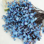 Uieke 6 Pcs Artificial Baby Breath Flowers Fake Gypsophila Bouquets Faux Silk Flower Real Touch Flowers for Wedding Farmhouse Decor DIY Home Party Office Kitchen Hotel Bathroom Garden Blue - Image 2