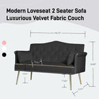 oaaktu Small Velvet Loveseat Sofa - Image 2